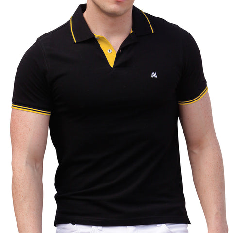 AsdruMark Polo Shirt Black-Yellow